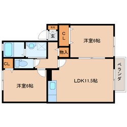 大和二見駅 徒歩3分 2階の物件間取画像